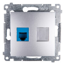 Simon 54 Gniazdo telefoniczne pojedyncze RJ12 srebrny mat DT1.01/43