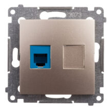 Simon 54 Gniazdo telefoniczne pojedyncze RJ12 złoty mat DT1.01/44