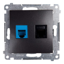 Simon 54 Gniazdo teleinformatyczne RJ45 kat.5e + RJ12 antracyt D5T.01/48