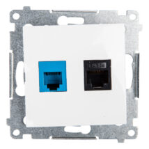 Simon 54 Gniazdo teleinformatyczne RJ45 kat.5e + RJ12 białe D5T.01/11