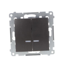 Simon 54 Łącznik bryzgoszczelny świecznikowy IP44 z podświetleniem, szybkozłącza, antracyt DW5BL.01/48