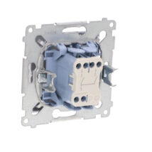 Simon 54 Łącznik bryzgoszczelny świecznikowy IP44, szybkozłącza, srebrny mat DW5B.01/43