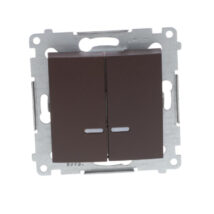 Simon 54 Łącznik bryzgoszczelny świecznikowy IP44, szybkozłącza, z podświetleniem brąz mat DW5BL.01/46