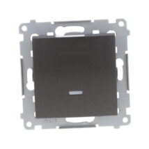 Simon 54 Łącznik jednobiegunowy z podświetleniem, szybkozłącza, antracyt DW1L.01/48