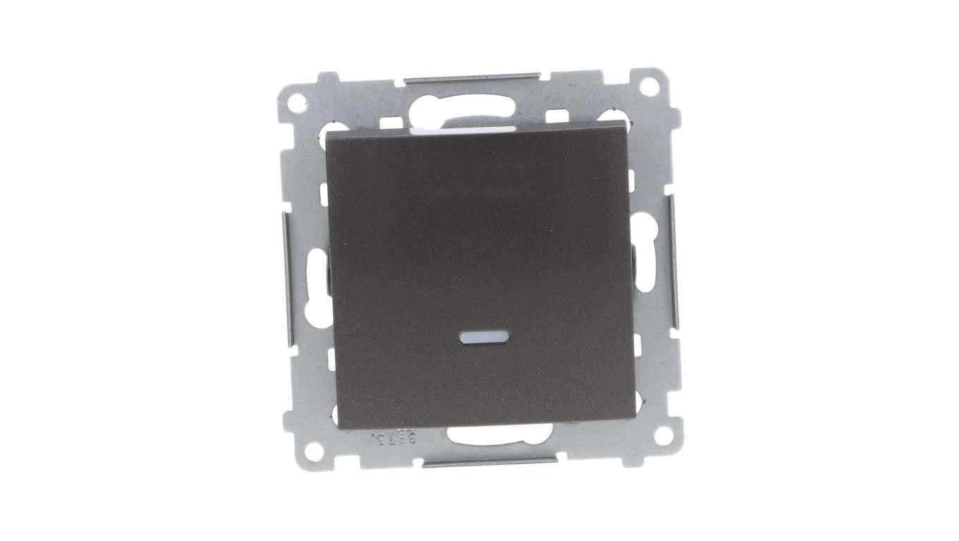 Simon 54 Łącznik jednobiegunowy z podświetleniem, szybkozłącza, antracyt DW1L.01/48