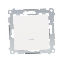 Simon 54 Łącznik jednobiegunowy z podświetleniem, szybkozłącza, biały DW1L.01/11