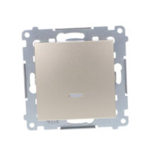 Simon 54 Łącznik jednobiegunowy z podświetleniem, szybkozłącza, złoty mat DW1L.01/44