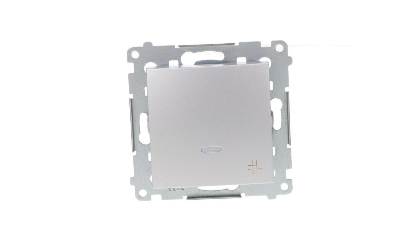 Simon 54 Łącznik krzyżowy z podświetleniem, szybkozłącza, srebrny mat IP20 DW7L.01/43