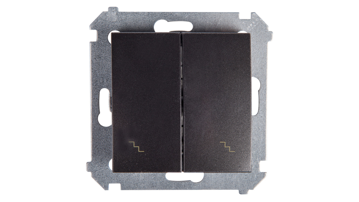 Simon 54 Łącznik schodowy podwójny z podświetleniem antracyt DW6/2L.01/48