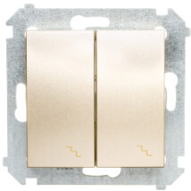 Simon 54 Łącznik schodowy podwójny z podświetleniem złoty mat DW6/2L.01/44