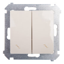 Simon 54 Łącznik schodowy podwójny z podświetlniem kremowy DW6/2L.01/41