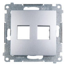 Simon 54 Pokrywa gniazda teleinformatycznego podwójnego 2xRJ Keystone płaska srebrny mat DKP2.01/43