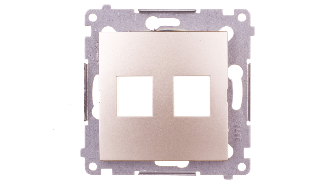 Simon 54 Pokrywa gniazda teleinformatycznego podwójnego 2xRJ Keystone płaska złoty mat DKP2.01/44