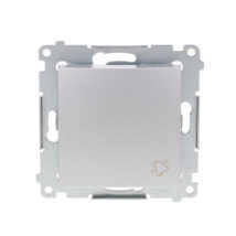 Simon 54 Przycisk /dzwonek/, szybkozłącza, srebrny mat DD1.01/43