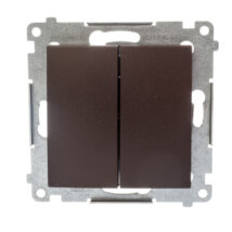 Simon 54 Przycisk podwójny zwierny, szybkozłącza, brąz mat DP2.01/46