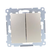 Simon 54 Przycisk podwójny, szybkozłącza, złoty mat DP2.01/44