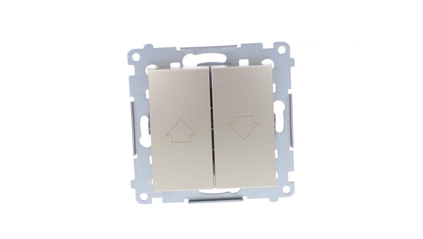 Simon 54 Przycisk żaluzjowy z blokadą elektryczną, szybkozłącza, złoty mat DZP1.01/44
