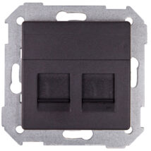 Simon 82 Pokrywa gniazda komputerowego podwójnego 2xRJ45 płaska z adapterem i przesłoną grafit 82006-38