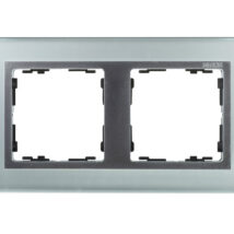 Simon 82 Ramka podwójna pozioma kamień srebro/ ramka pośrednia aluminium mat 82927-62
