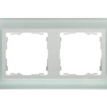 Simon 82 Ramka podwójna pozioma szklana natural/ ramka pośrednia biała 82627-60