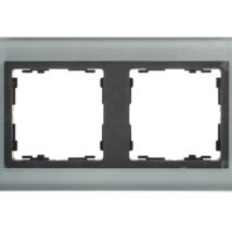 Simon 82 Ramka podwójna pozioma szklana szara/ ramka pośrednia grafit 82827-35