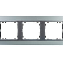 Simon 82 Ramka potrójna pozioma szklana srebro/ ramka pośrednia aluminium mat 82937-62