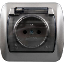 Simon Akord Gniazdo bryzgoszczelne z/u IP44 z klapką dymną satyna metalizowana AGZ1Be/29a