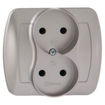 Simon Akord Gniazdo podwójne b/u 16A IP20 aluminium metalizowane AG2/26