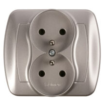 Simon Akord Gniazdo podwójne z/u 16A IP20 aluminium metalizowane AGZ2/26