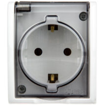 Simon Aquarius Gniazdo hermetyczne pojedyncze z/u Schuko IP54 z klapka dymną białe AQGSz1/11a