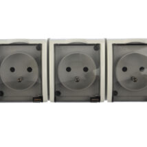 Simon Aquarius Gniazdo hermetyczne potrójne z/u IP54 z klapką dymną białe AQGZ1-3/11a