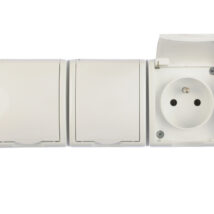 Simon Aquarius Gniazdo hermetyczne potrójne z/u IP54 z klapką pełną białe AQGZ1-3/11