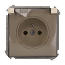 Simon Basic Gniazdo bryzgoszczelne z/u IP44 z klapką dymną beżowe BMGZ1B.01/12a