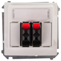 Simon Basic Gniazdo głośnikowe podwójne z polem opisowym białe BMGL3.01/11