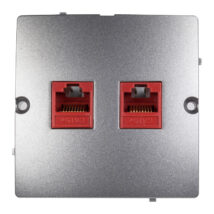 Simon Basic Gniazdo komputerowe podwójne 2xRJ45 kat.5e stal inox BMF52.02/21