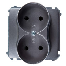 Simon Basic Gniazdo podwójne b/u 16A IP20 stal inox BMG2M.01/21
