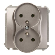Simon Basic Gniazdo podwójne z/u 16A IP20 stal inox BMGZ2M.01/21