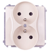 Simon Basic Gniazdo podwójne z/u 16A IP20 z przesłoną torów beżowe BMGZ2Mz.01/12
