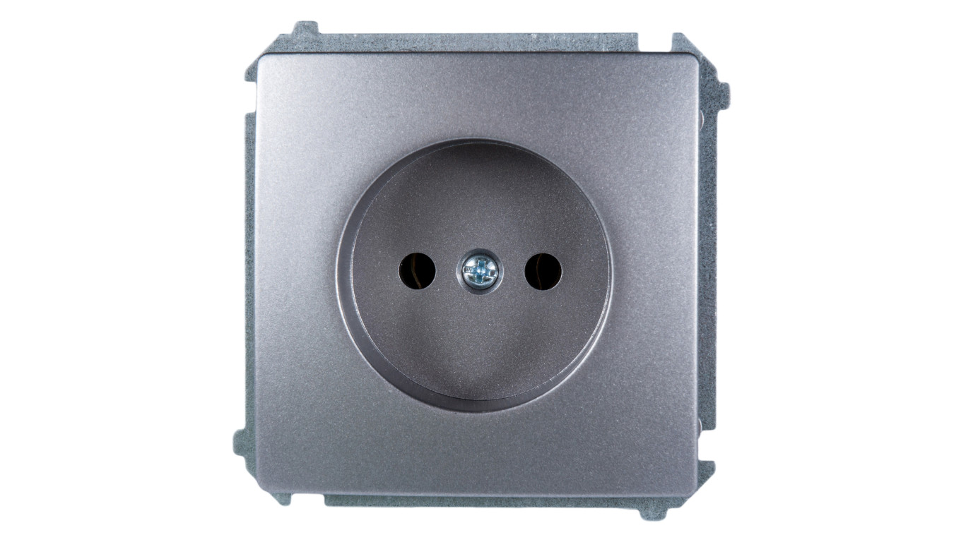 Simon Basic Gniazdo pojedyncze b/u 16A IP20 stal inox BMG1.01/21