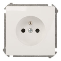 Simon Basic Gniazdo pojedyncze z/u 16A IP20 z przesłoną torów białe BMGZ1z.01/11