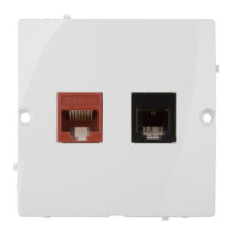 Simon Basic Gniazdo teleinformatyczne RJ45 kat.5e + RJ11 białe BMF5T.02/11