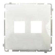 Simon Basic Pokrywa gniazda teleinformatycznego podwójnego 2x RJ Keystone płaska biała BMPT/11