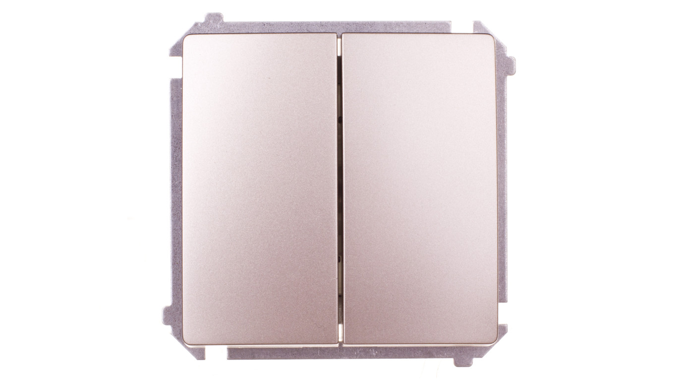 Simon Basic Przycisk podwójny zwierny, szybkozłącza, satyna metalizowana BMP2.01/29