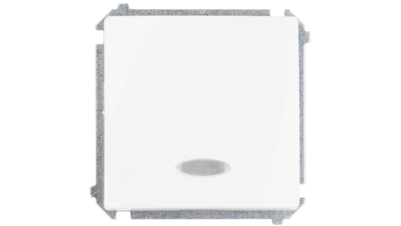 Simon Basic Przycisk pojedynczy zwierny z podświetleniem, szybkozłącza, biały BMP1L.01/11