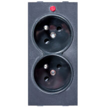 Simon Connect Gniazdo CIMA podwójne z/u 16A IP20 szary grafit S2/14