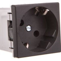 Simon Connect Gniazdo K45 pojedyncze SCHUKO z/u 16A IP20, szybkozłącza, czarny K11/14