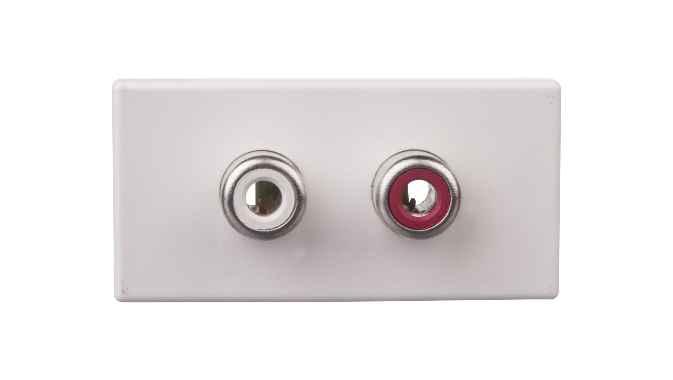 Simon Connect Gniazdo K45/2 audio 2xRCA /Cinch/ czysta biel K101B/9