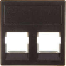 Simon Connect Płytka K45 gniazda teleinformatycznego podwójnego 2xRJ płaska czarny KB076/14