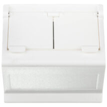 Simon Connect Płytka K45 gniazda teleinformatycznego podwójnego 2xRJ skośna z przesłoną czysta biel KB80/