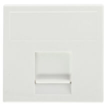 Simon Connect Płytka K45 gniazda teleinformatycznego pojedynczego 1xRJ płaska z przesłoną czysta biel K76/9